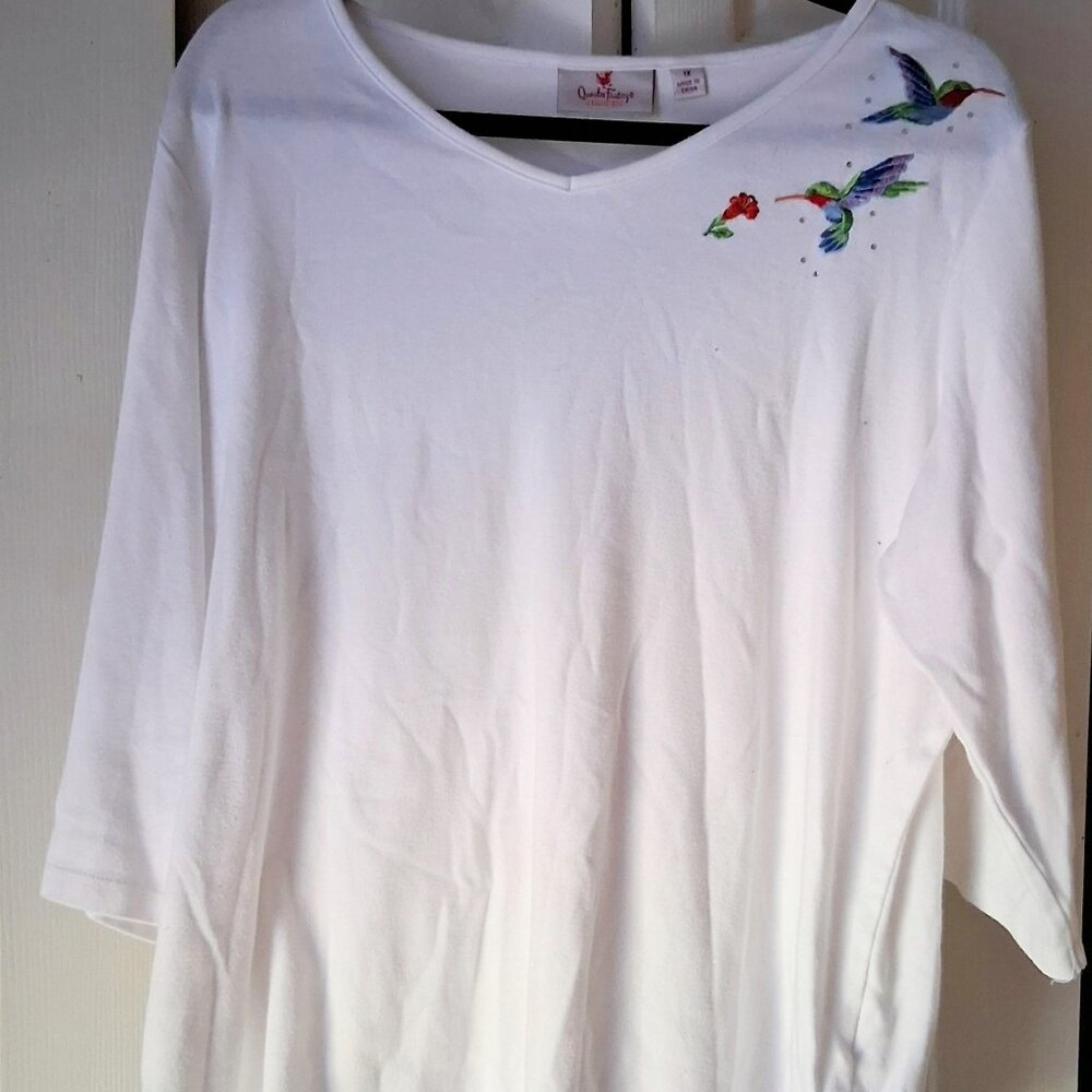 Quaker Factory size 1X white shirt